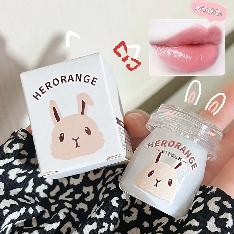 Rabbit pudding lip mask moisturizing and moisturizing lip balm fading lip pattern lipstick base Skincare