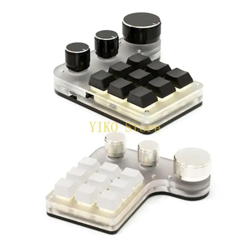 

K32C Программирование макросов Пользовательская ручка Клавиатура RGB 9 клавиш Копировать Вставить Мини-кнопочная клавиатура