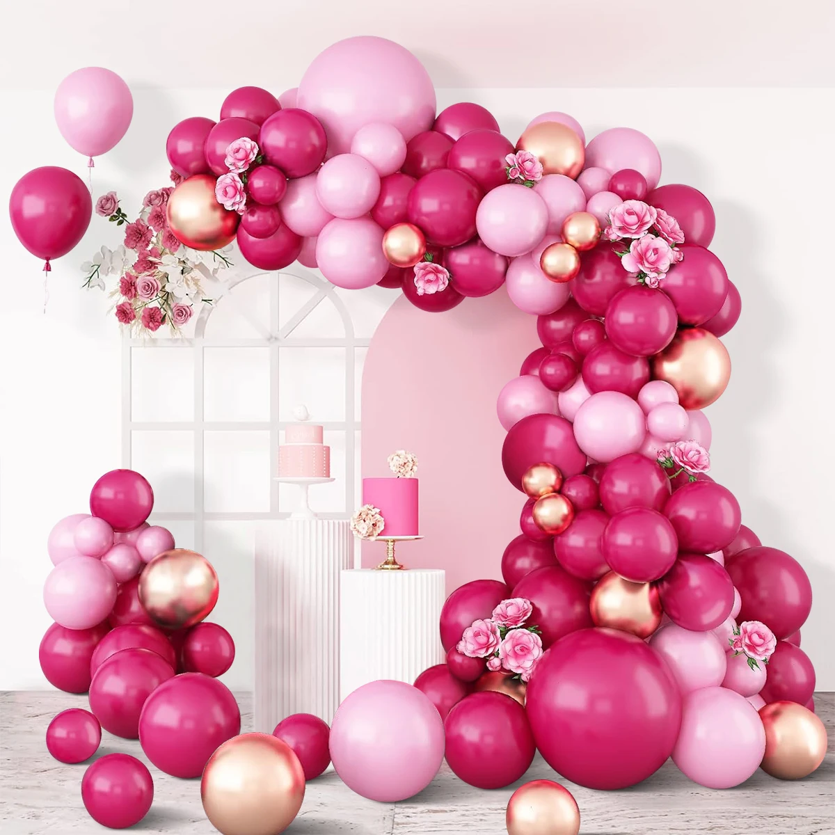 Pink Macaron Balloon Garland Arch Kit Wedding Birthday Party Decor Kids Baby Shower Girl Latex Ballon Chain Wedding Party Baloon