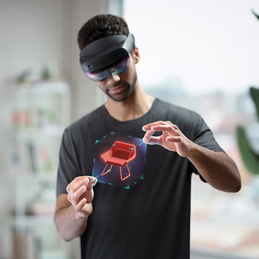 HoloLens2-MR Desenvolvimento Headset, Reconhecimento Gestual, Sensor de Profundidade de Campo TOF, Capacete Inteligente AI, Imagem Holográfica, SDK