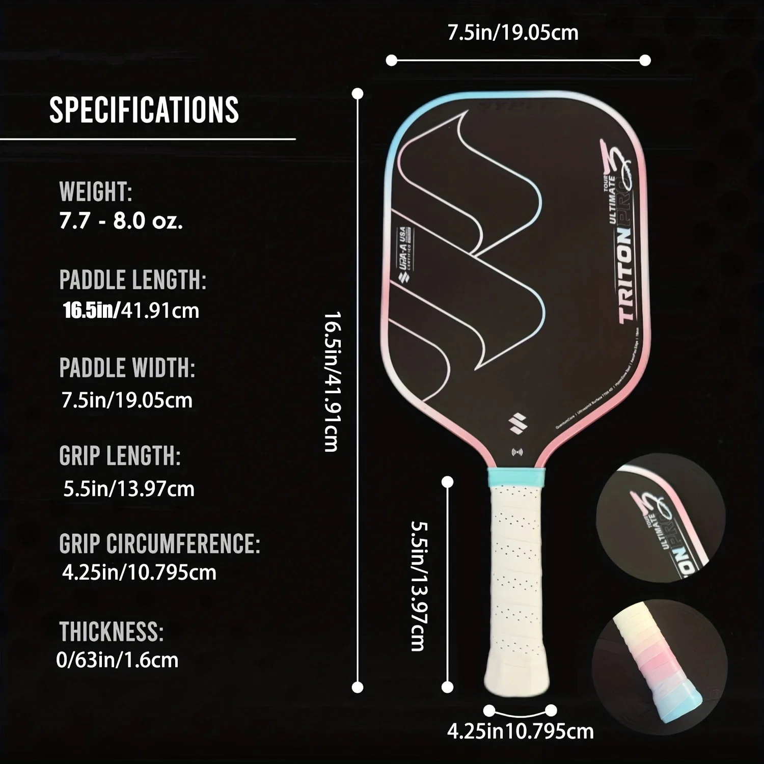 

Одобренная USAPA весло Pickleball, 2025 г., сотовый сердечник из углеродного волокна T700, 16 мм. | Легкое весло Power & Control для мужчин и женщин