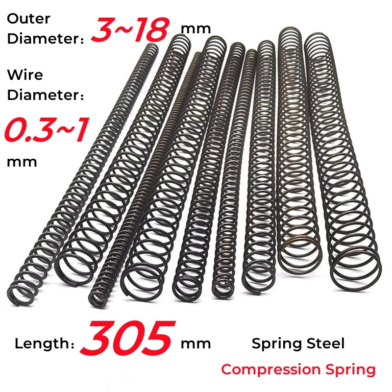 

Spring Steel Compression Spring Rotor Return Compressed Spring Release Pressure Springs Wire Diameter 0.3~1mm Outer Length 305mm