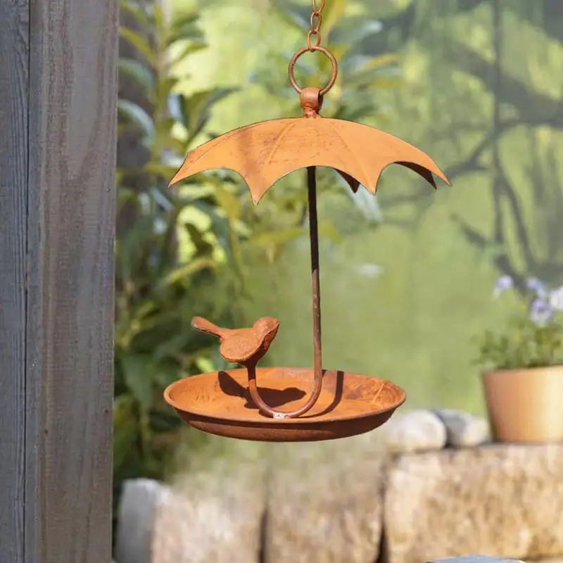 

Bird Feeders Bird Water Feeder Weatherproof Metal Decorative Animal Feeding Tray With Dome Top For Garden Balcony Patio Deck