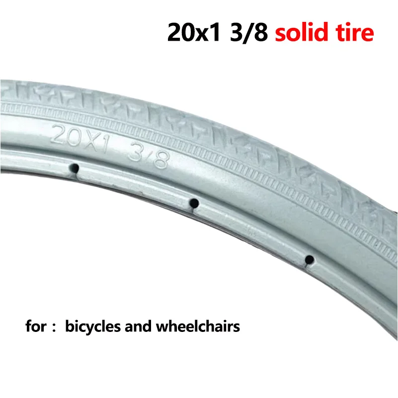 Explosion Proof Solid Tire 20 22 24 Inches 22X1 3/8 20X1 3/8 24X1 3/8 for Bicycles, Manual Wheelchair Rear Wheel Replacement