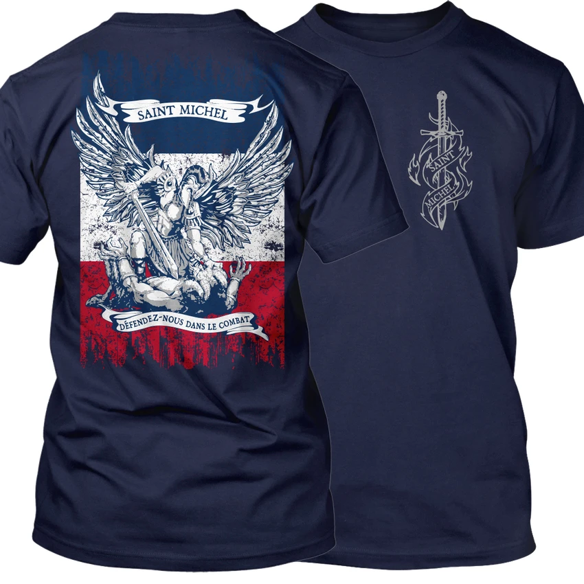 St.New 100% Cotton Short Sleeve O-Neck T-shirt  Michael The Archangel Defend Us In The Battle T Shirt Casual Mens Top Crewneck