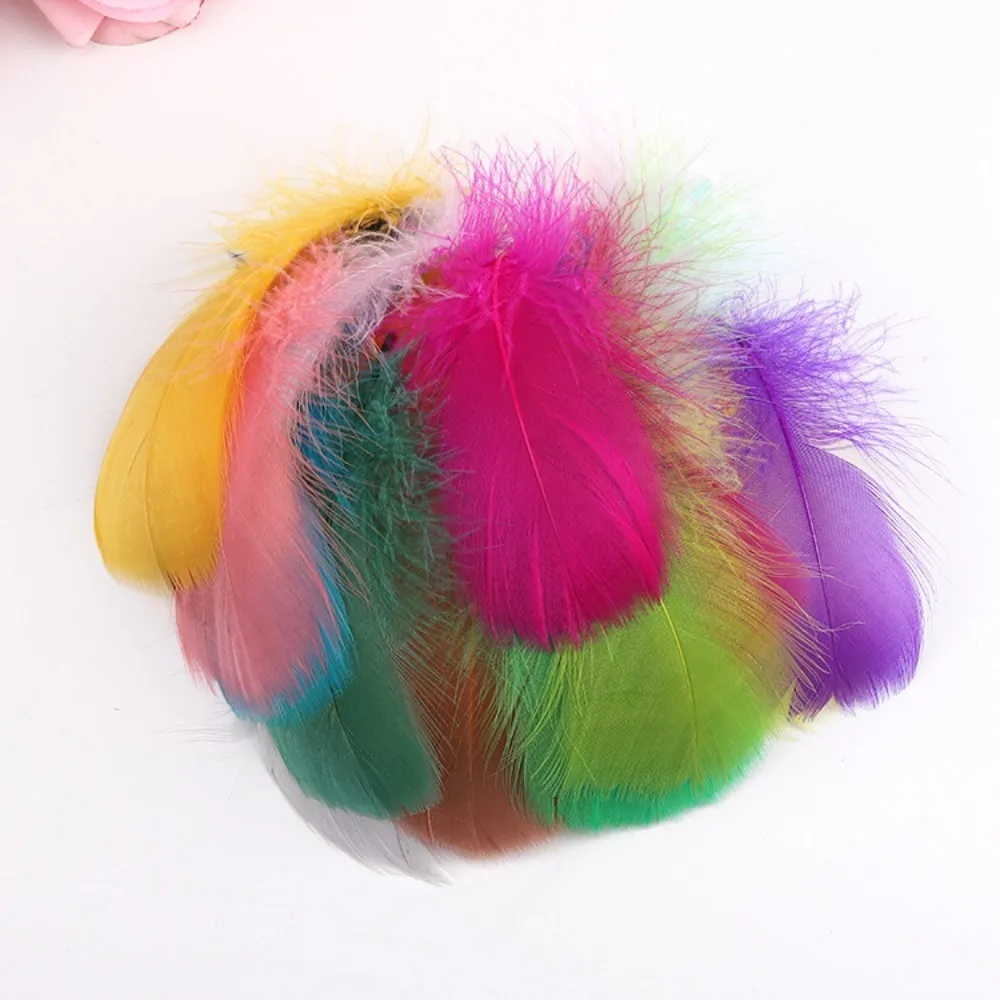 100pcs 7-12cm Goose Feathers Small Floating Swan Feather Plume Colorful Natural Dream Catcher Feathers for DIY Craft