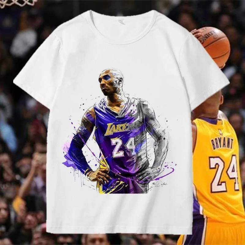 Bryant commemorate Basketball T-shirt Vintage Basketball Star Finals Championship LA Mamba No.24 Tee Retro Fan Top Basketball