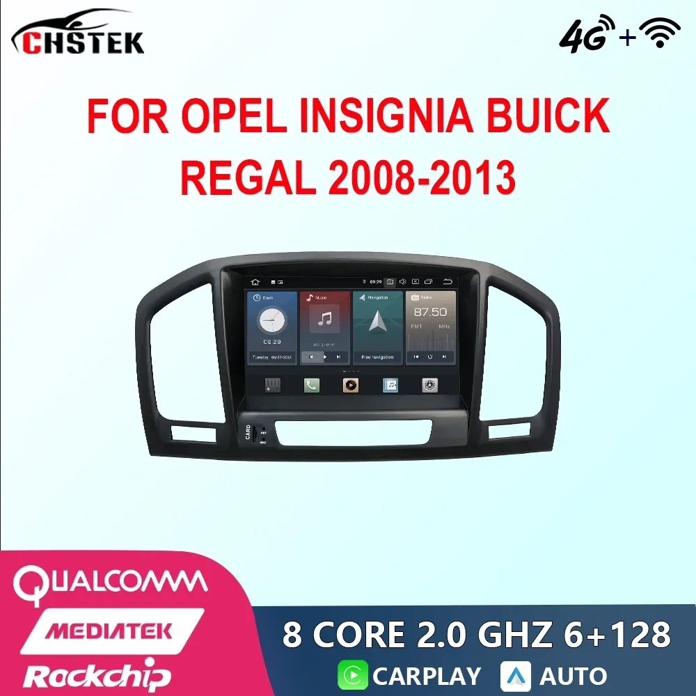 

Автомагнитола CHSTEK, 2 Din, 8 дюймов, Android 12, для Opel Insignia Buick Regal 2008-2013, Bluetooth, CarPlay, Wi-Fi, 4G, GPS, DSP