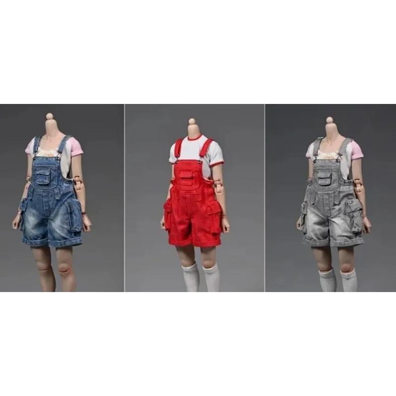 

1/6 Scale Trendy Shoulder Strap Dress Short Skirt Pocket Vest Clothes for 12" Female Action Figures AT202 AT203 Body CTC-009
