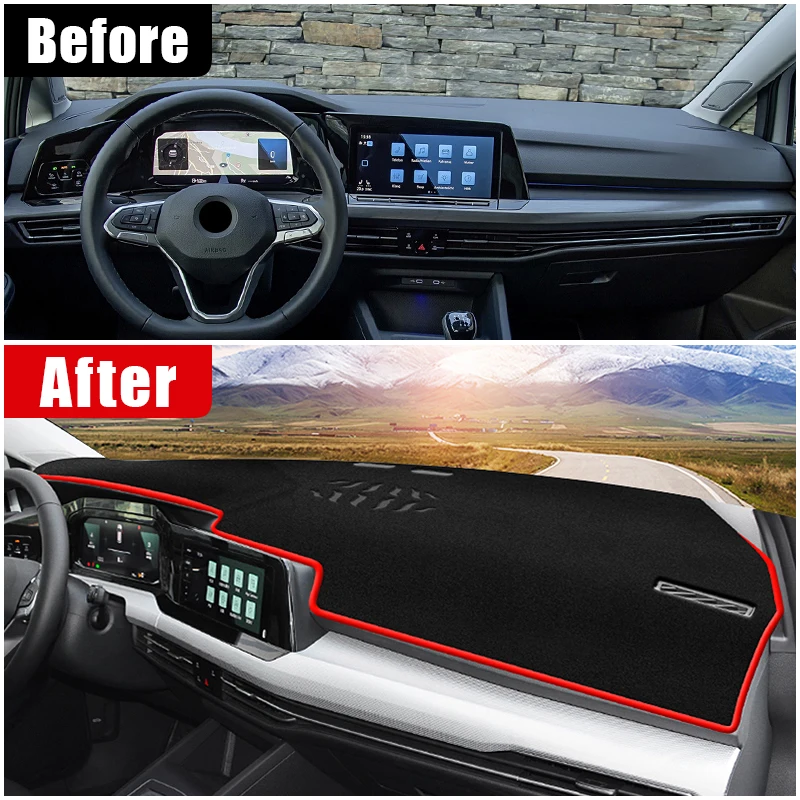 For Volkswagen VW Golf 8 MK8 2020 2021 2022 2023 Car Dashboard Cover Mat Instrument Carpets Anti-UV Non-Slip Pad Accessories