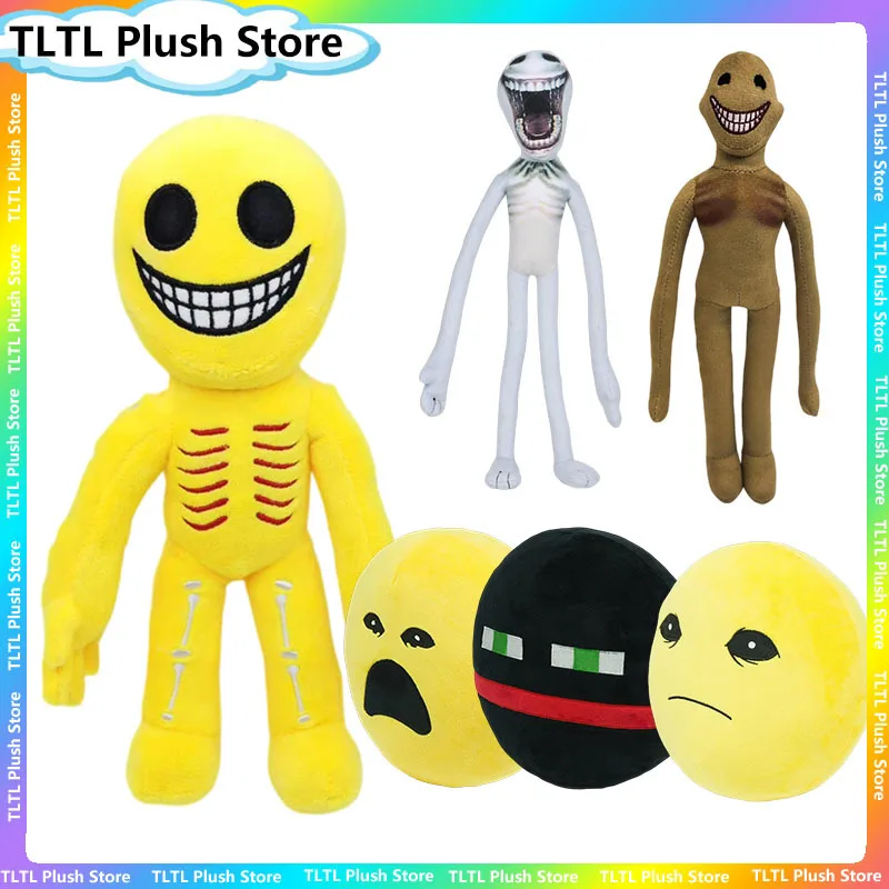 Arg New Verity Face Java Plush Toy Soft Stuffed Pillow Horror Plot Yellow Round Stress Relief Ball Home Decor Adult Collectors