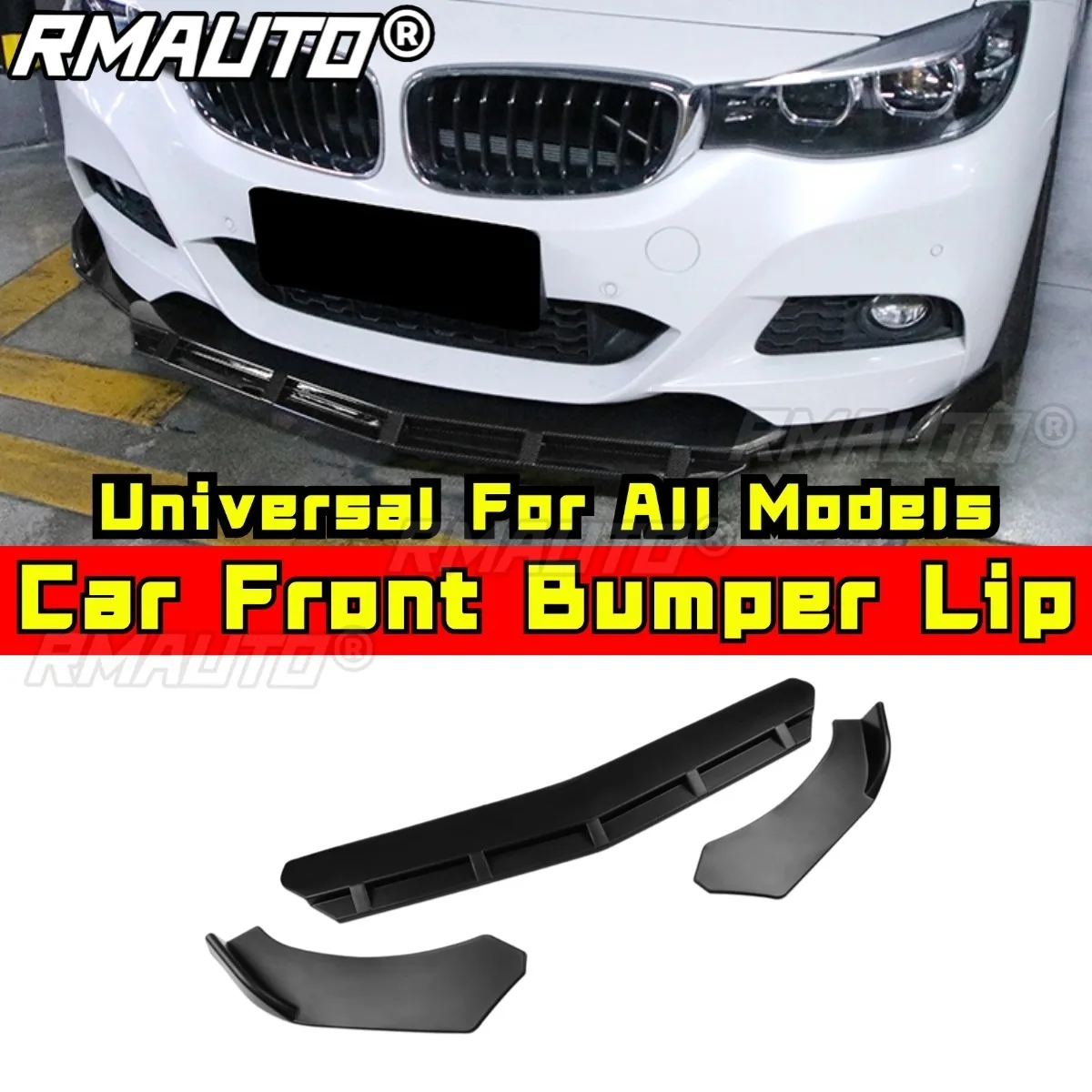 

Car Front Bumper Lip Splitter Diffuser Spoiler Bumper Guard Combat Style Body Kit Universal For All Models Car Accessories