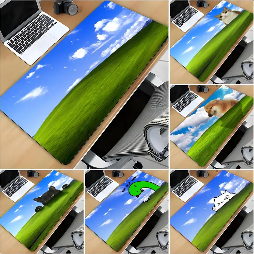 Cute Artwork I-Interesting Meme Animals Mouse Pad Large Mouse Pad Desk Mat Non‑Slip Gaming Board Game Mat with Stitched Edges