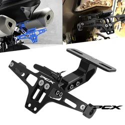 For HONDA PCX125 PCX150 PCX 125 150 pcx 125 150 Motorcycle Adjustable Rear Tail Tidy License Plate Holder Bracket LED Light