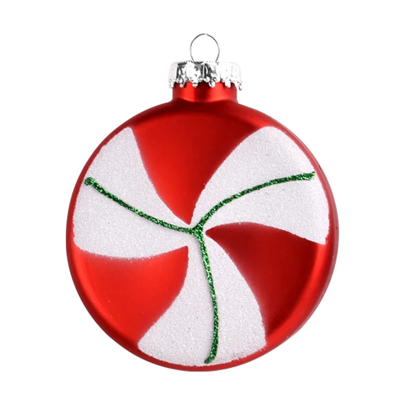 Christmas decoration with red and white painted 10cm round cake