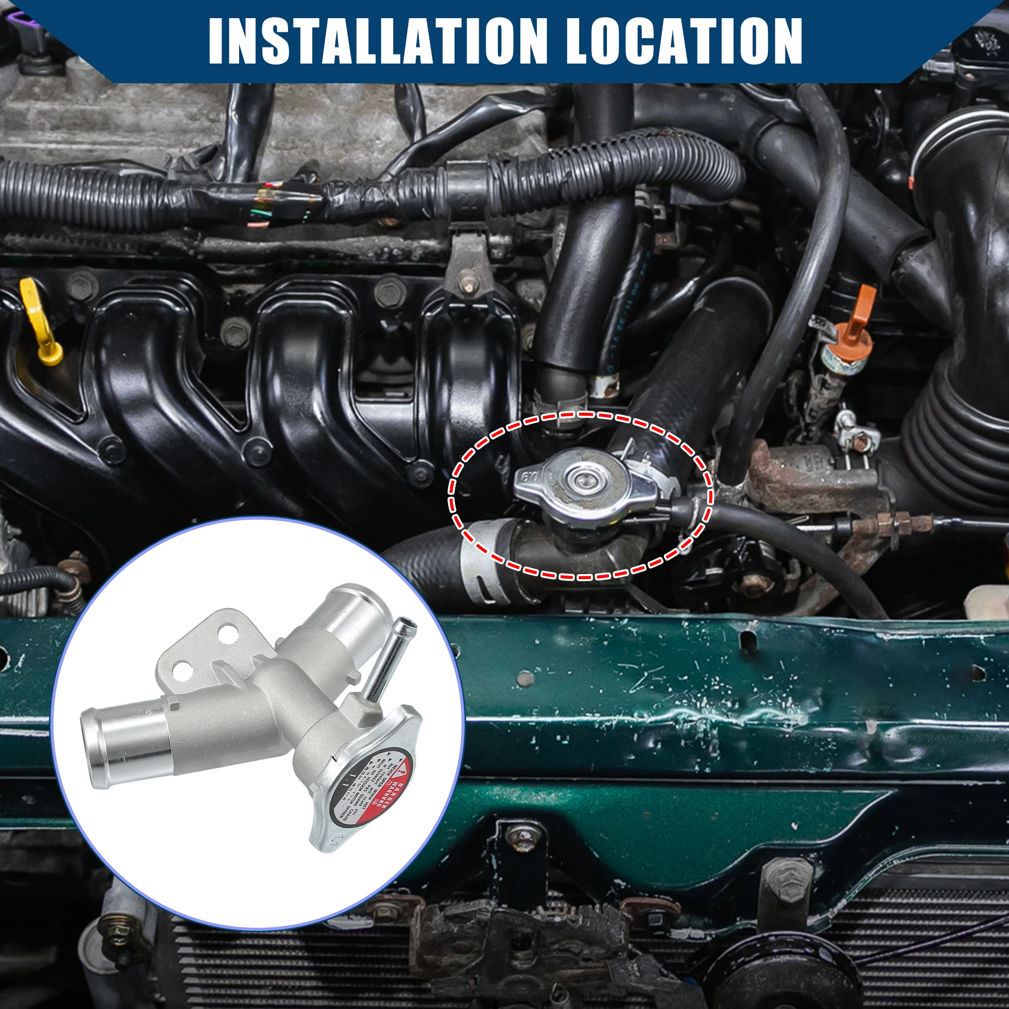 

X Autohaux No.1650221080 Aluminum Engine Radiator Filler Neck w/ Cap for Toyota Yaris 07-18