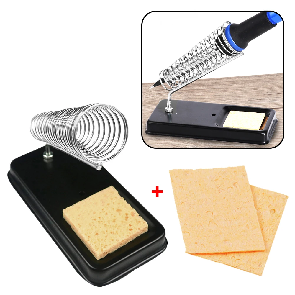 Portable Soldering Iron Stand Holder Welding Stand with Welding Cleaning Sponge Pads Electric Soldering Iron Accessories