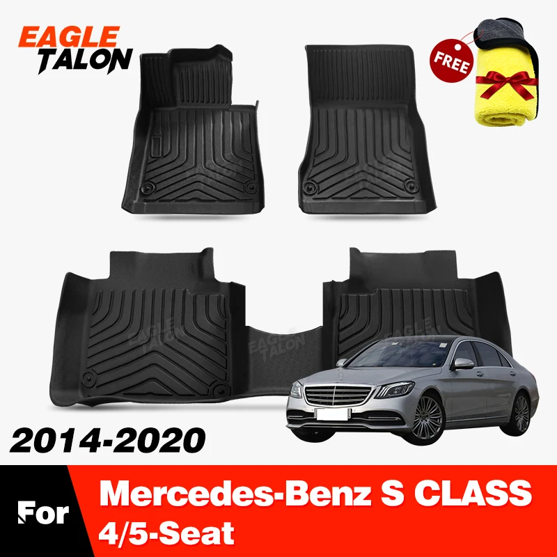 All-Weather TPE Car Floor Mat For Mercedes-Benz S CLASS W222 2014-2020 19 18 17 16 15Carpet Cover Interior Protector Accessories