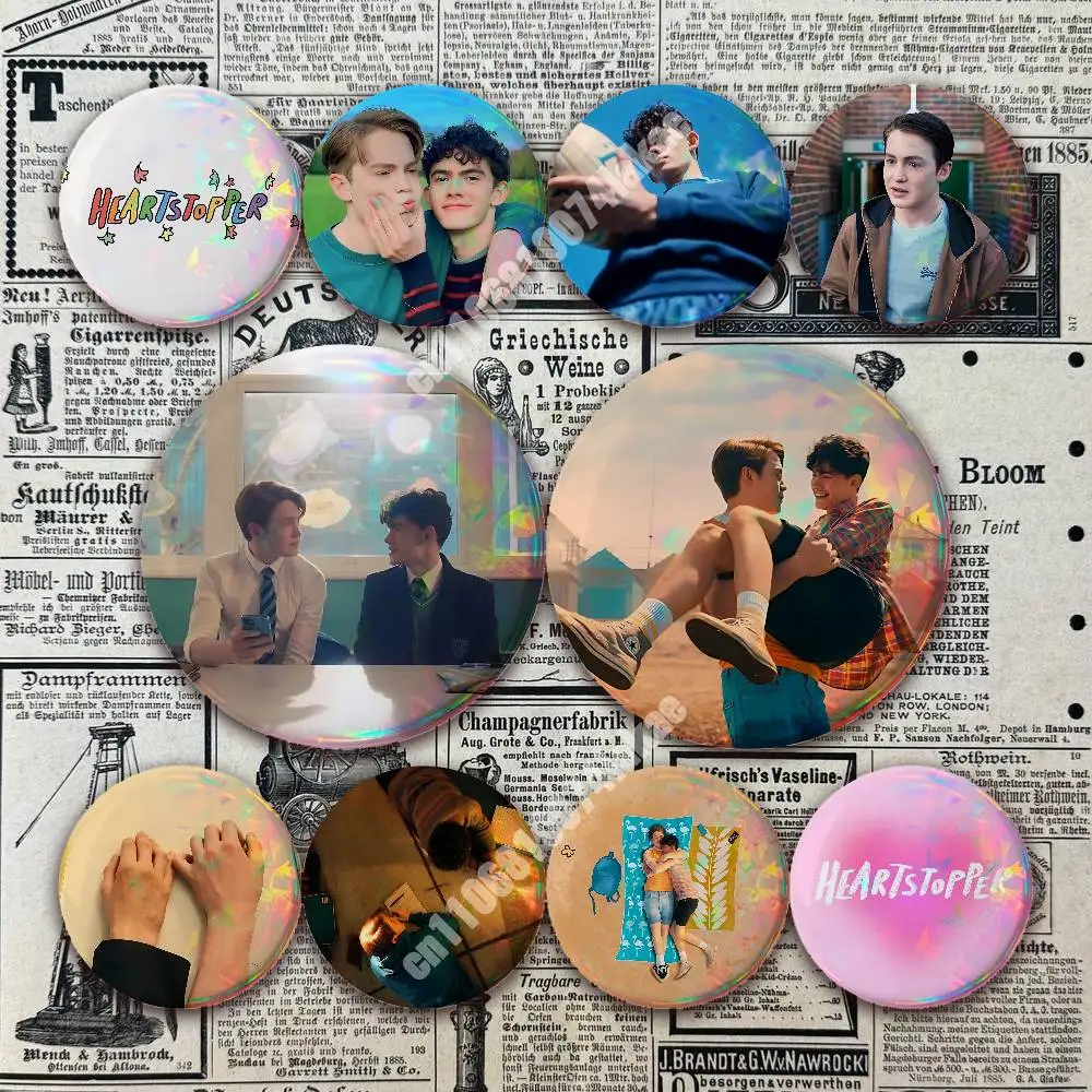 H-Heartstopper-S Charlie & Nick Button Badge 2PC Sets for Bags & Clothes & Accessories Metal Pin Stylish Decoration
