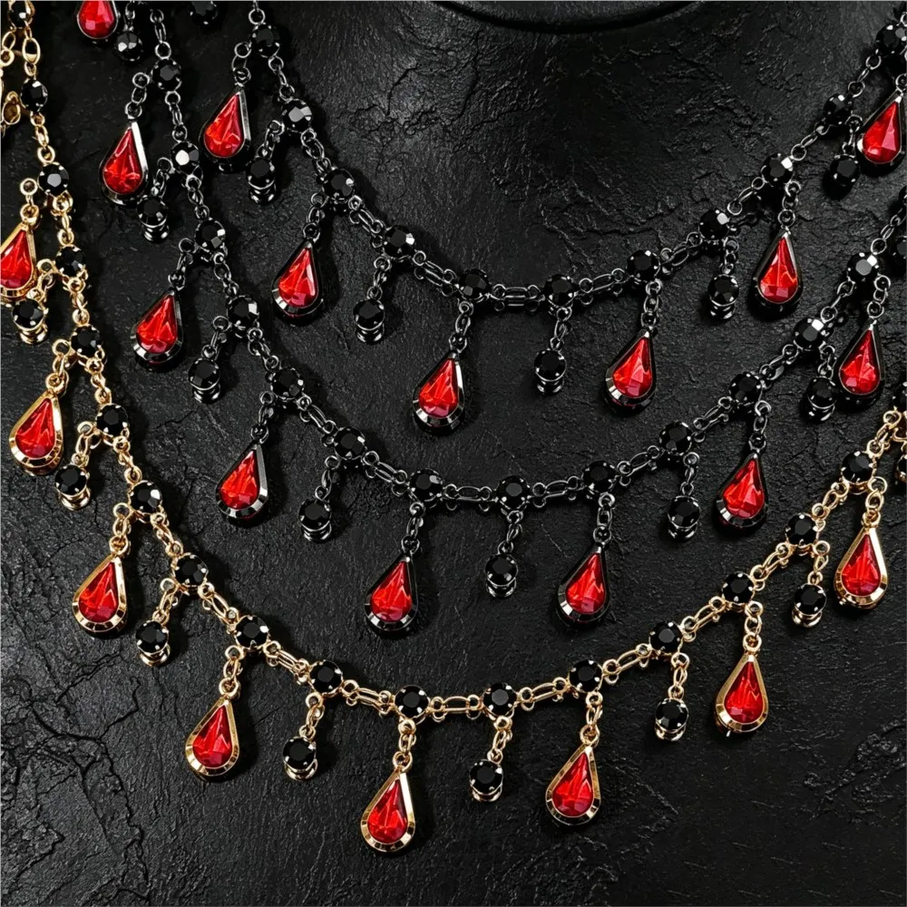 0.5/1m Teardrop Rhinestone Tassel Handmade Chain DIY Necklace Bracelet Women Jewelry Making Accessories Clothing Materials Craft view 6