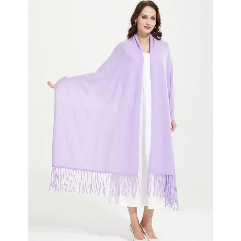 شال من مزيج الكشمير الناعم مع شرابات من الباشمينا للسفر للنساء من Wayfarer مقاس 87 × 28 (ضافي 6 شرابة) #4