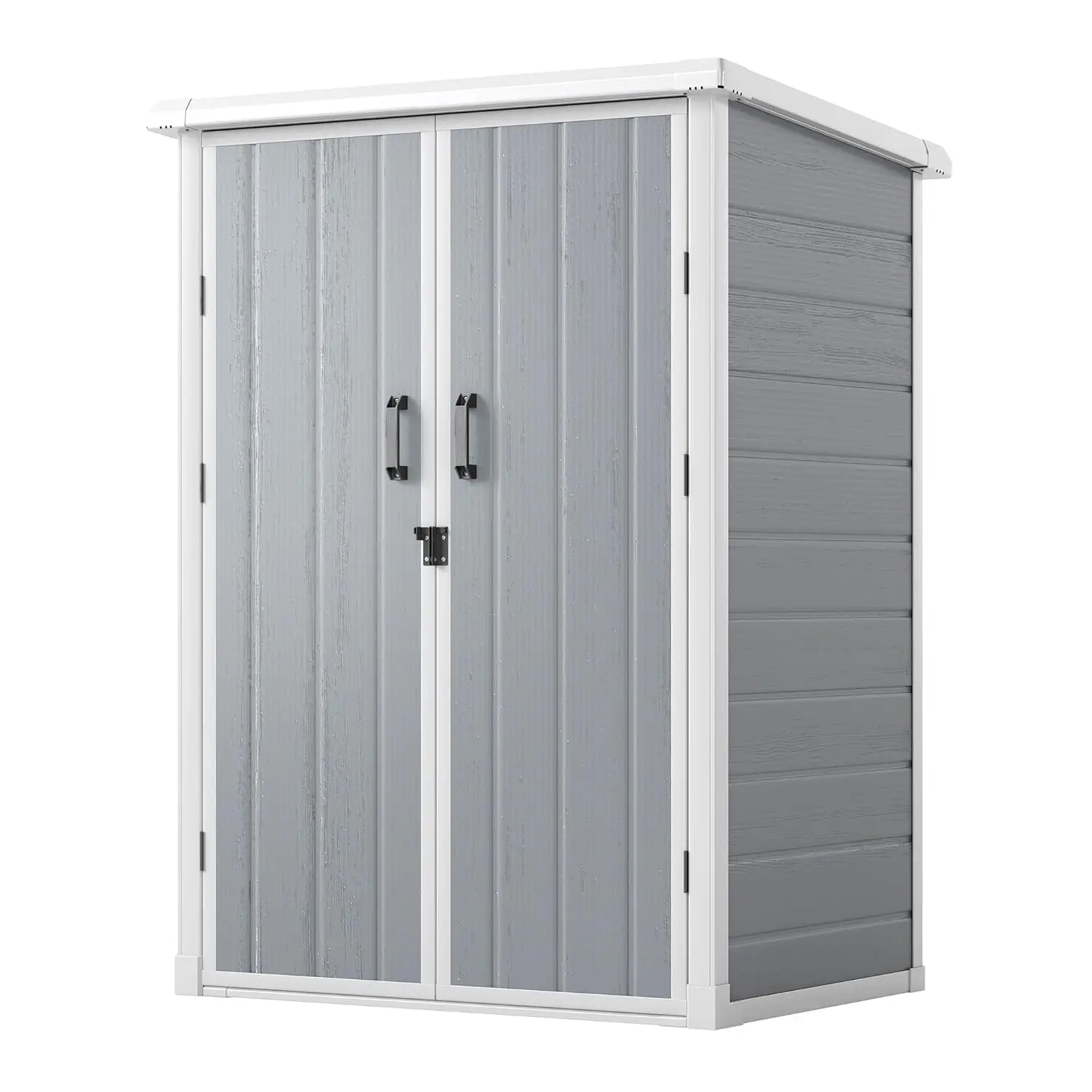 

49 Cu Ft Waterproof Plastic Vertical Tool Shed 2 Adjustable Shelves Lockable Door Garden Backyard Patio, Customized