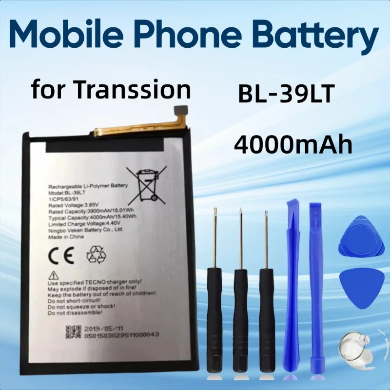 

4000MAH for Transsion Cadeno Tecno Mobile Phone Battery BL-39LT Large Capacity