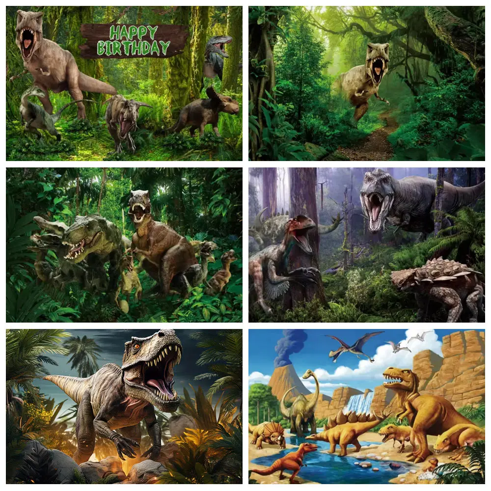 

Dinosaur Birthday Backdrop Jurassic Dino Theme Happy Birthday Banner Jungle Birthday Party Backgrounds Boys Birthday