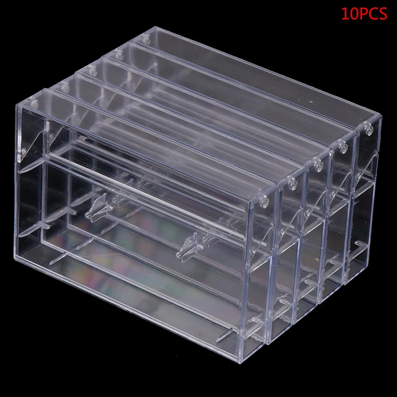 10Pcs Blank Cassette Tape Storage Case Transparent Dustproof Audio Box Protective Holder for Music Voice Recording Tapes