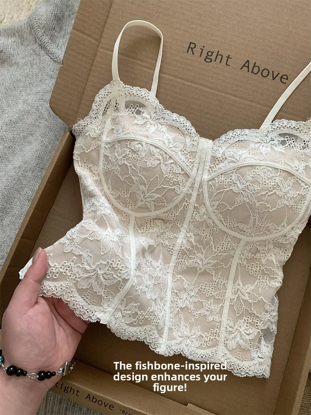 Sexy Lace Bralette Wireless Layered Wear Thin Vest Style Summer Innerwear Women's plus Size Clothing Spring Season round Neck