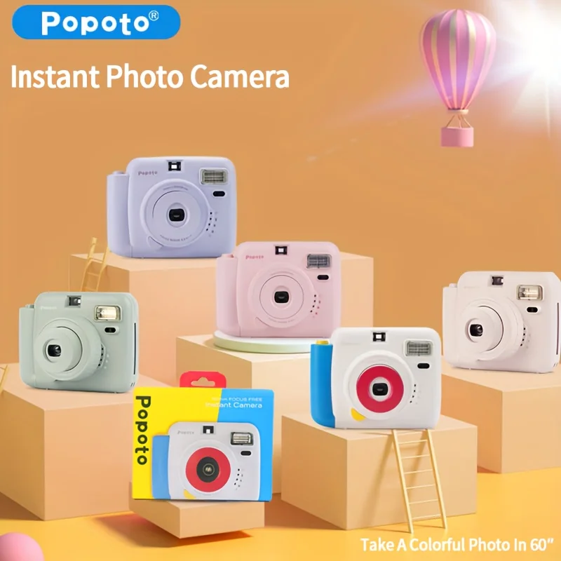 Instant Camera Kids HD Video Recording Fixed Focus Lens Photo Printing Birthday Christmas Gifts Children Print Camera