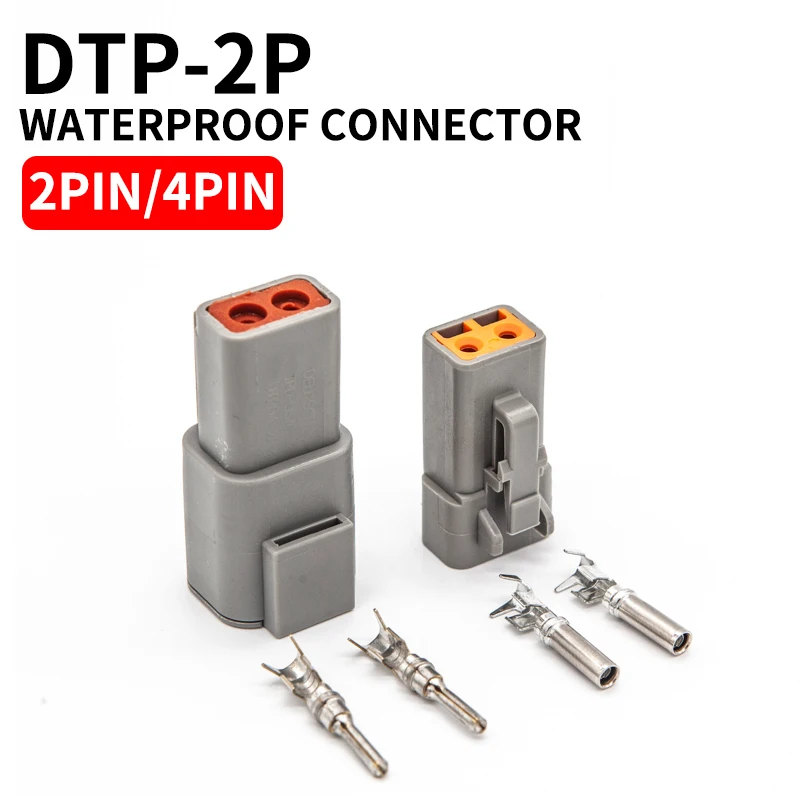 DTP06-2S Deutsch type automotive waterproof connector high current heavy truck wiring harness male and female plug DTP04-2P