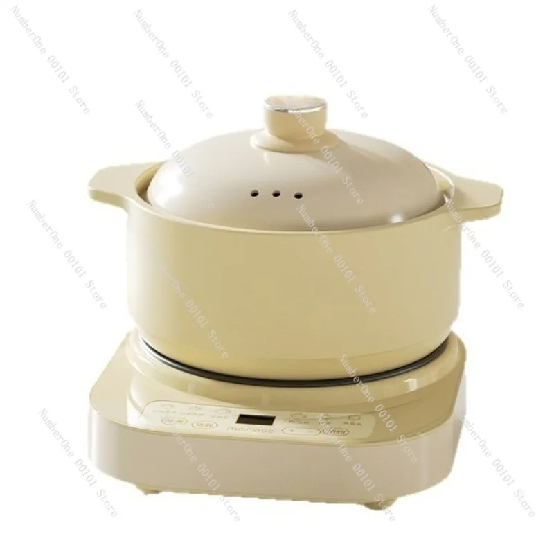 Panela Elétrica de Cerâmica para Cozimento Lento, Panela Automática para Sopas, Máquina de Cozinha Doméstica Saudável Multifuncional Elétrica