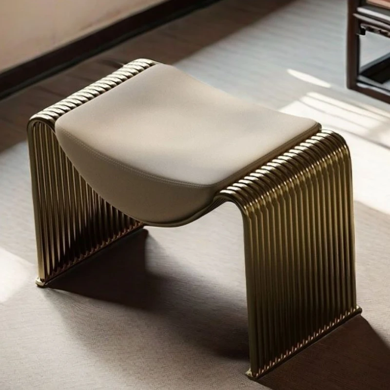 Household Shoe Changing Stool Luxury Dressing Makeup Stool Modern Comfortable Hallway Ottoman Living Room Furniture Chair