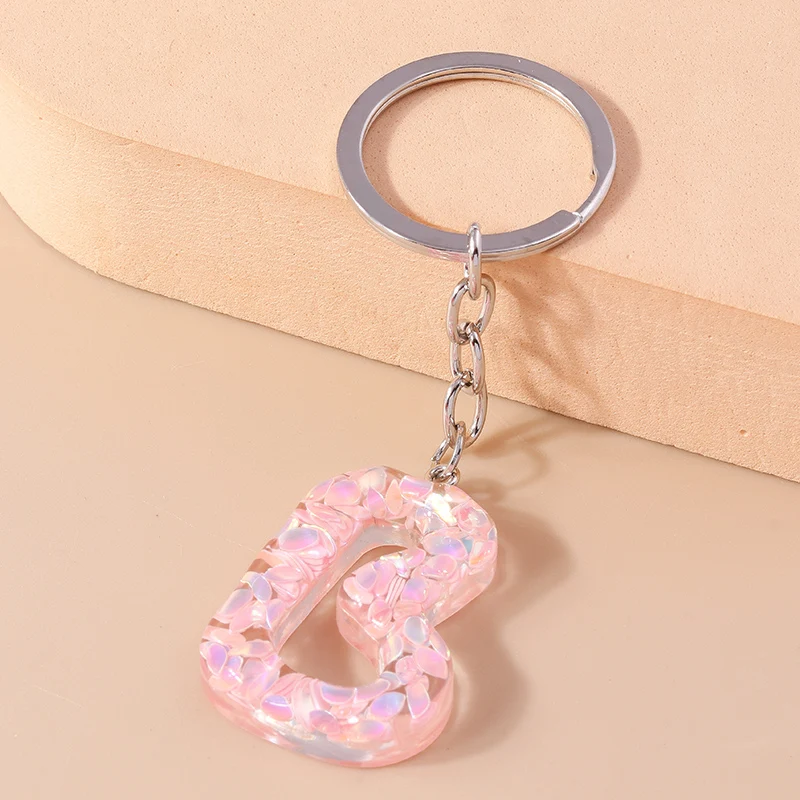 Bunter Acryl-Glitzer-Alphabet-Schlüsselanhänger mit 26 Initialen, A-Z-Buchstaben, Schlüsselanhänger, Anhänger für Frauen und Mädchen, Taschenanhänger, DIY-Schmuck, Geschenke – Detail 3