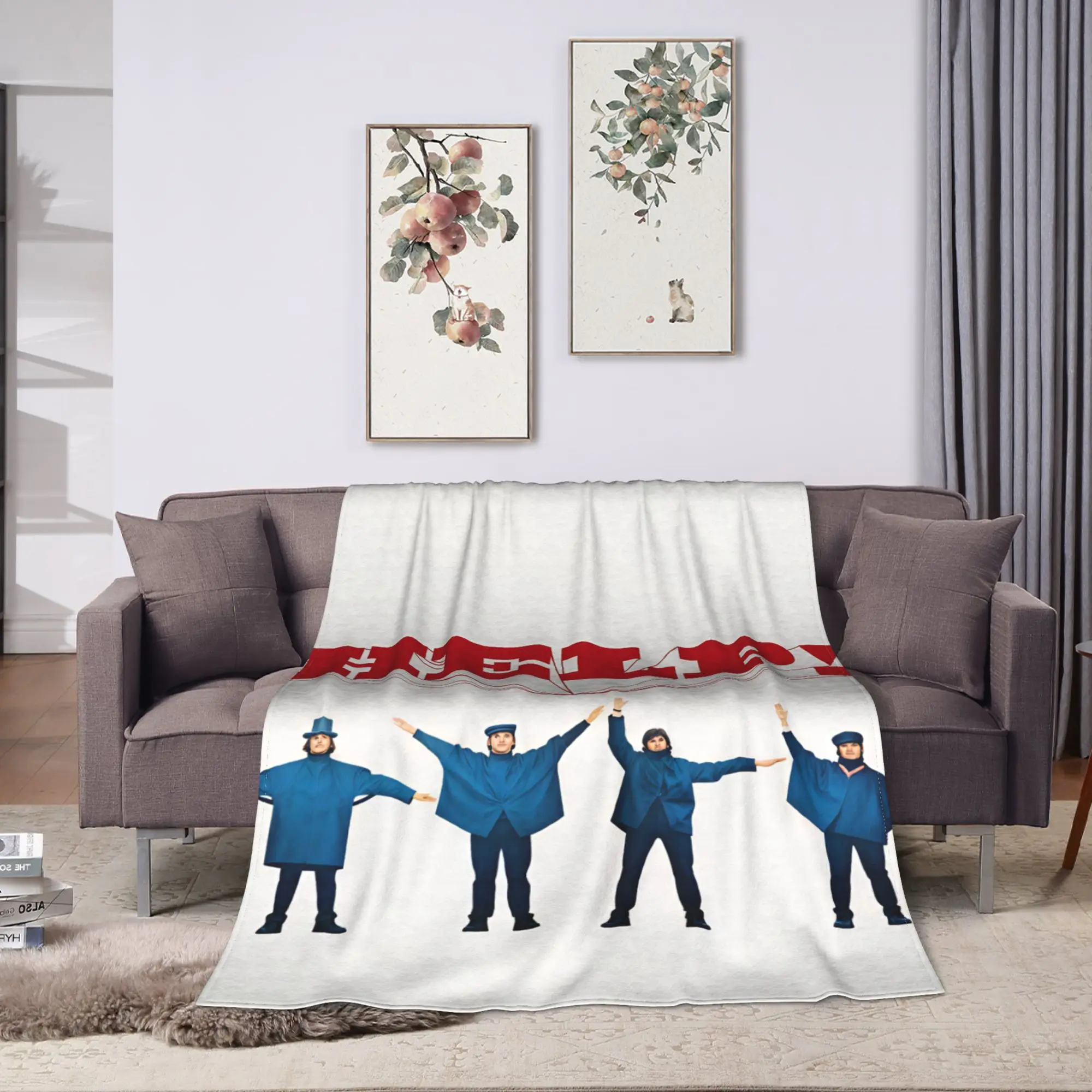 Beatled Music Plush Blanket Kids Adult  Flannel Throw Blanket For Couch Chair Super Soft Custom Quality Bedspread Birthday Gift