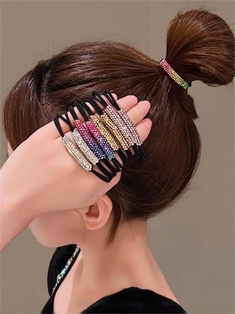 Super glänzendes, hochelastisches Haarband mit Strasssteinen, hochwertiger All-Match-Haarschmuck für Frauen – Detail 1