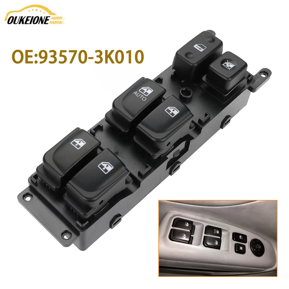 Botón de interruptor de Control de ventanilla eléctrica principal del lado del conductor delantero izquierdo 93570-3K010 para Hyundai Sonata 2005 2006 2007 Sonata NF 2007