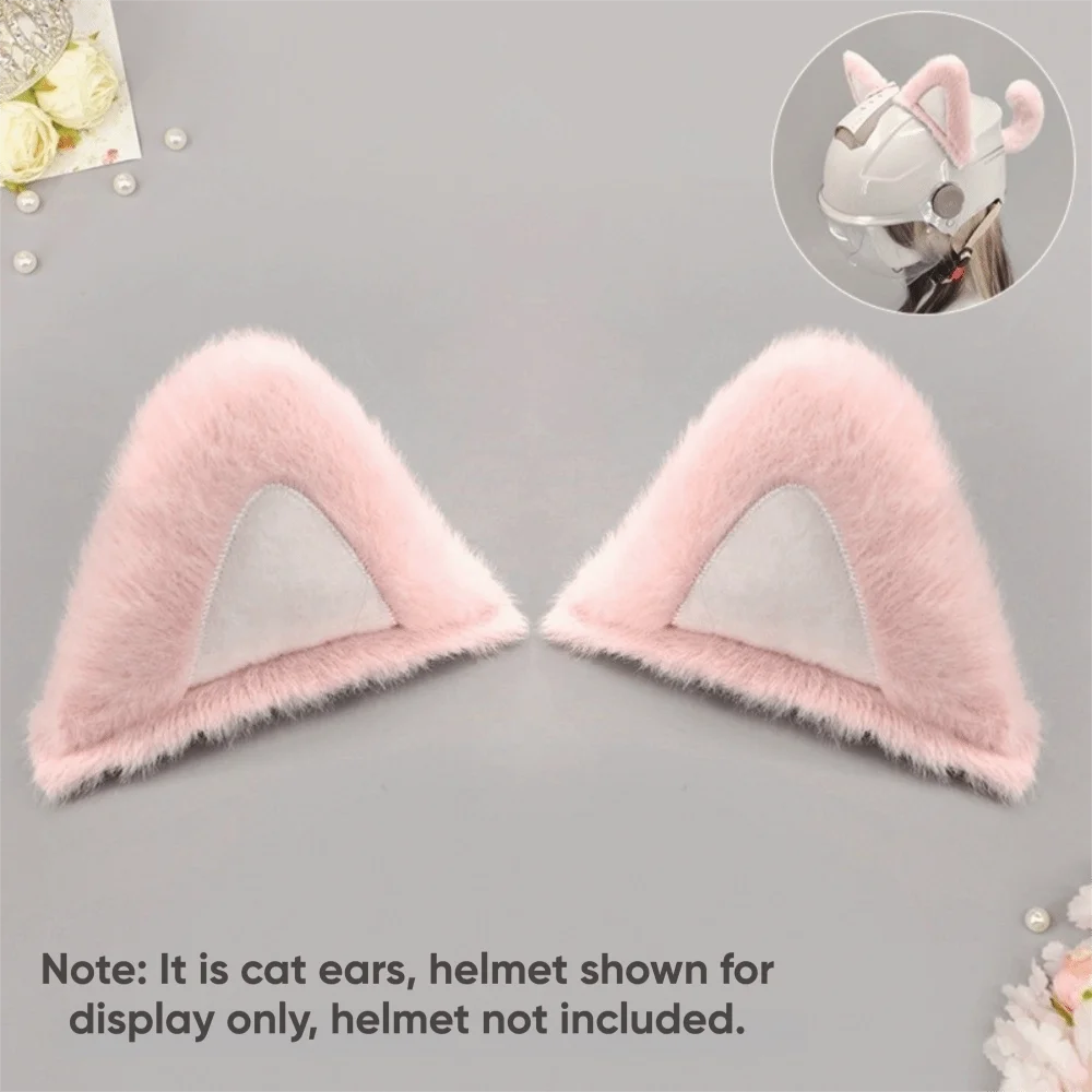 Soft Helmet Cat Ear Decoration Removable Reusable Helmet Cat Tail Sticker Lightweight Motorcycle Helmet Decoration
