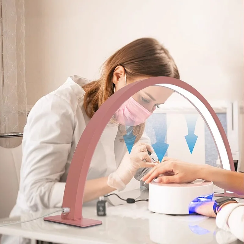 

LED Half Moon Pink/White USB Plug Nail Lamp, Eyelash Painting Lamp, Suitable for Decorating Beauty Studio, Office, Bedroom