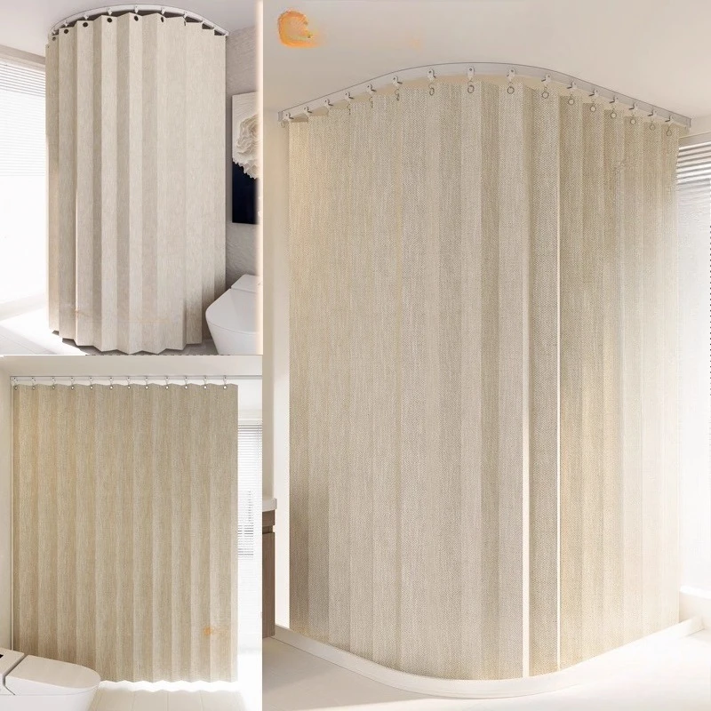 

Bathroom Waterproof Arc-shaped Shower Curtain Set,flexible Track, Magnetic Folding Partition Curtain, U-shaped Partition Curtain