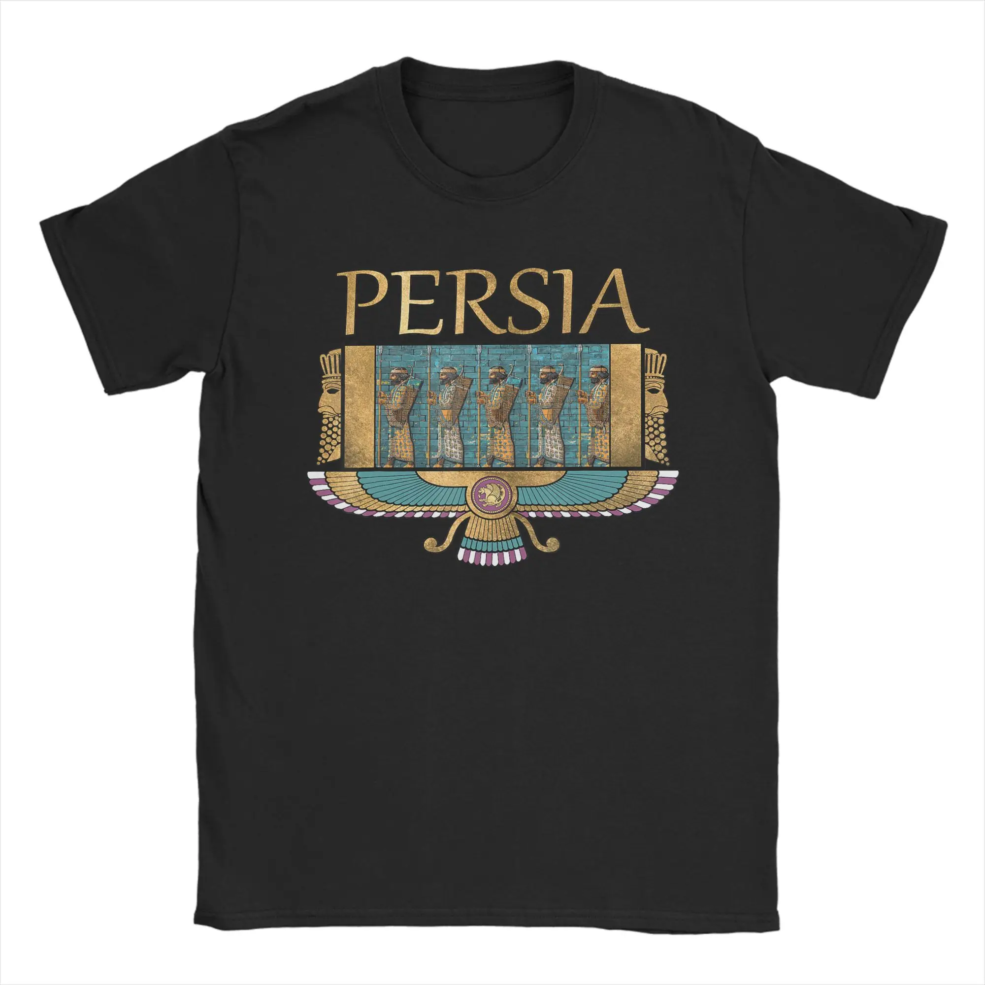 Men's Iranian Persia Ancient Civilizations Persian Immortals T-Shirts  Cotton Top Tees Y2K Short-Sleeved T-Shirt O Neck Tshirt