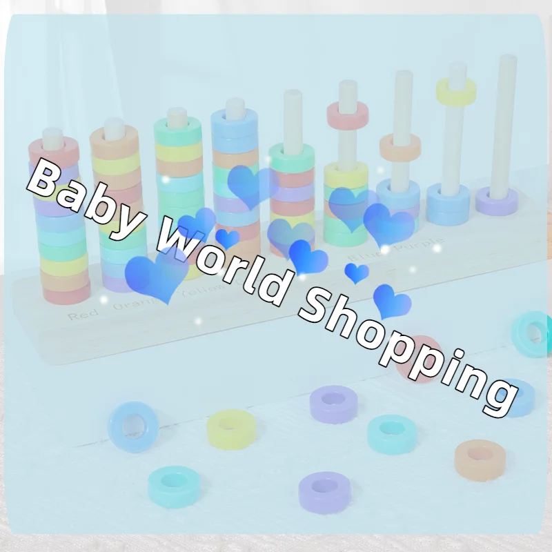 Giocattoli in Legno per Ordinare e Impilare, Giochi Montessori con Anelli Arcobaleno, Giocattoli in Legno per Bambini