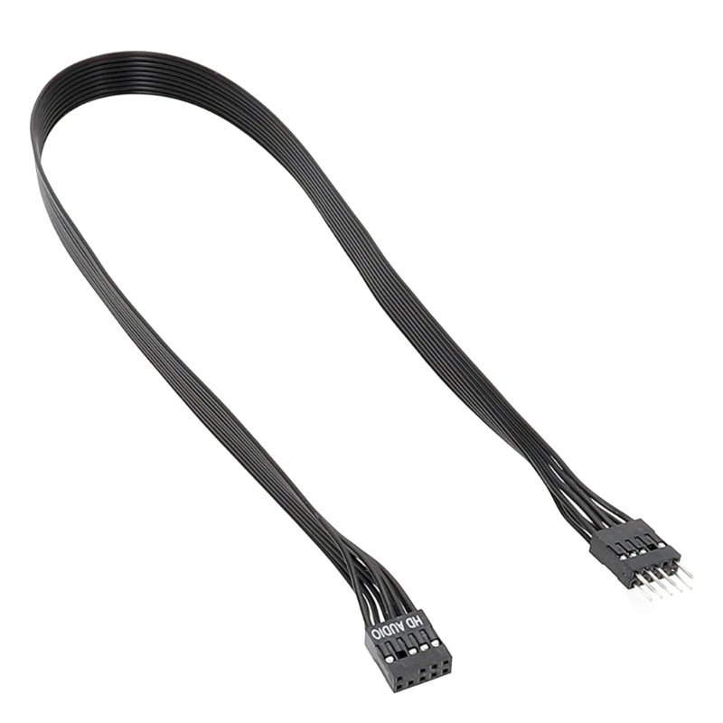 HDAudio 9pin Header Computer Motherboard Front Audio Extension Cable Male To Female Connection Flat Cable Drop Ship