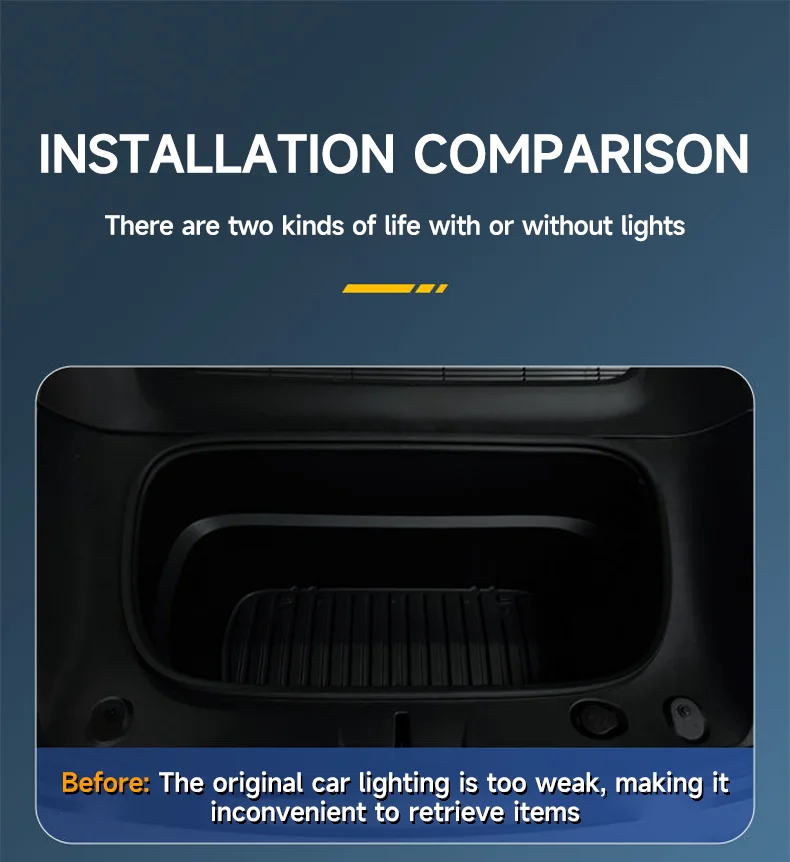 Für Tesla Model YL / Y Juniper 2026 Vorderer Kofferraum Frunk LED Ambientebeleuchtung Flexibler Lichtstreifen Dekorative Lampe Auto-Zubehör – Detail 9