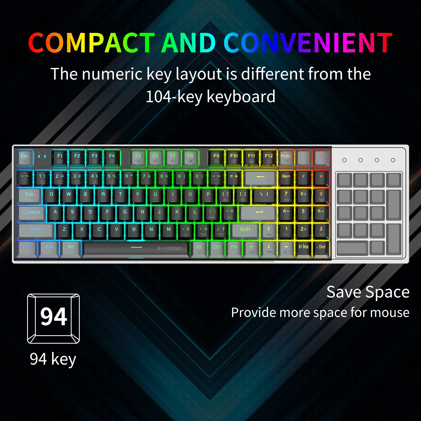 لوحة مفاتيح الألعاب الميكانيكي - مراجعة Gaming Keyboard E Yooso وسعره