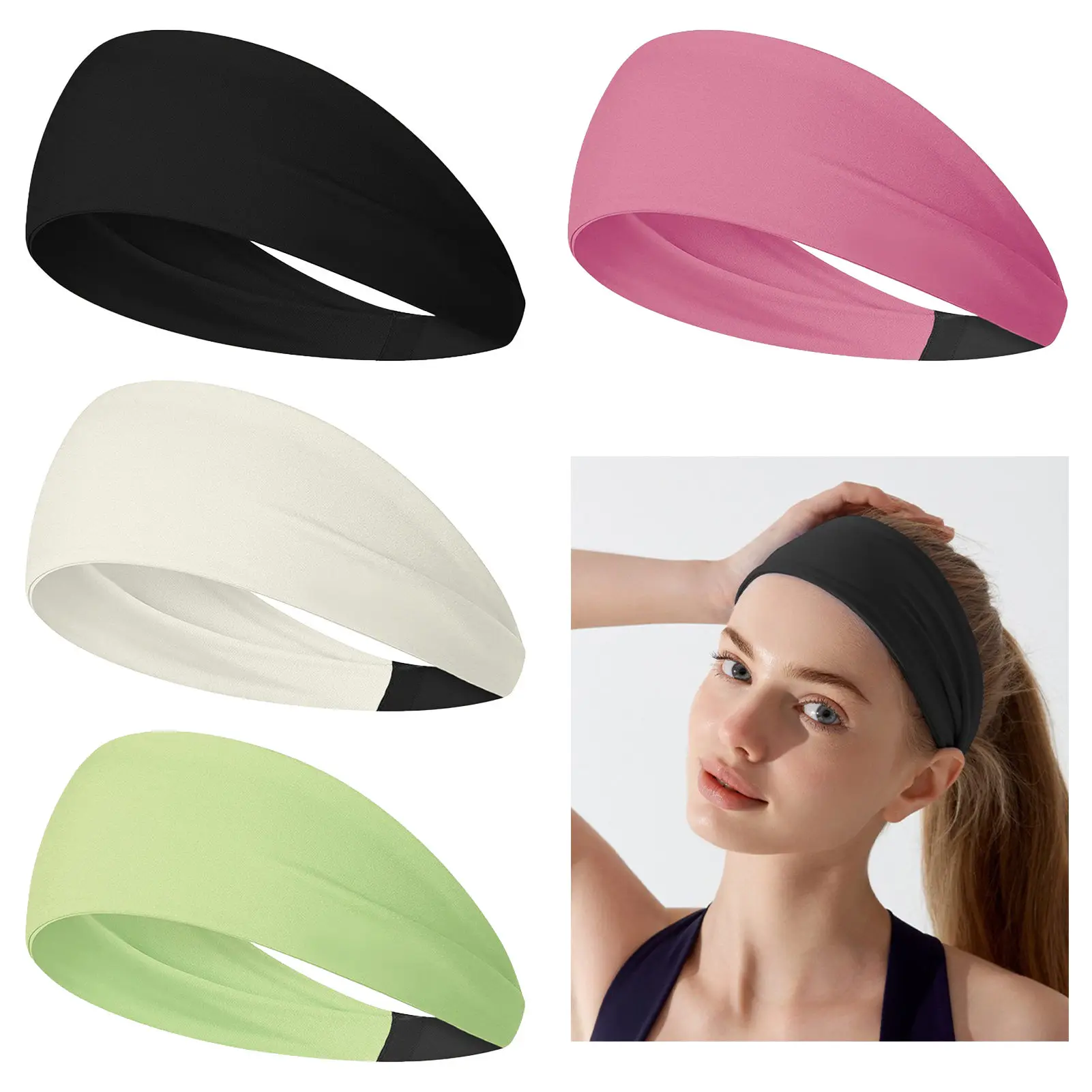 

Эластичная повязка на голову для йоги, противоскользящая, впитывающая пот, для женщин, для тренировок, бега