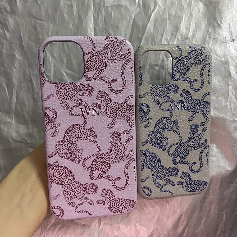 Personalised inevitable Initial kafr letters name Leather Case for iphone 11 12 14 13 15 Pro Max 16 14Plus Luxury Hard Covers