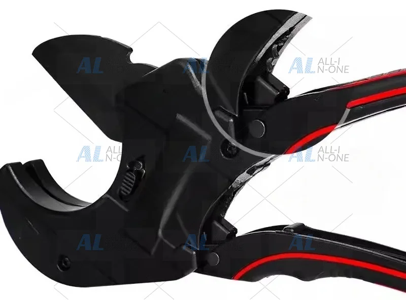 Ratchet Type Tube And Pipe Cutter For Cutting PEX, PPR, And PVC Plastic Hoses And Plumbing Pipes, 36/42/63/75mm OD, Safe Loc