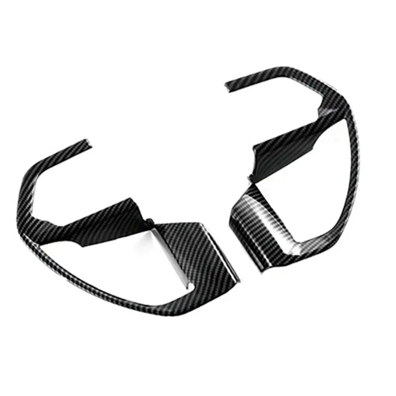 عملي ألياف الكربون نمط عجلة توجيه سيارة الترتر إطار الزخرفية زر الكسوة التصحيح الداخلي لتويوتا 2022-2023